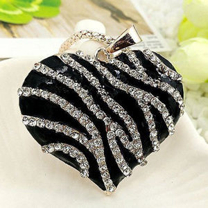 Black Crystal Heart Pendant